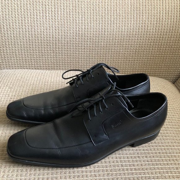 Gucci Men\'s Black Leather Cork  Dress Oxfords. main image 11